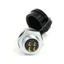 RS PRO Circular Connector, 4 Contacts, Front Mount, M16 Socket Male, IP67 Rated, 500V, 15A, Chrome Plated Brass 233-8164
