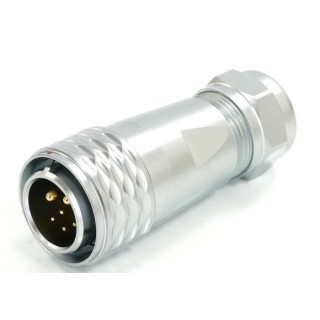 RS PRO Circular Connector, 6 Contacts, Cable Mount, M20 Size, Plug Male, IP67 Rated, Push-Pull Interface, Chrome 233-8171