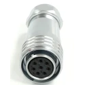 RS PRO Circular Connector, 8 Contacts, Cable Mount, M20 Size, Plug Female, IP67 Rated, 500V, 10A, Chrome Plated 233-8182