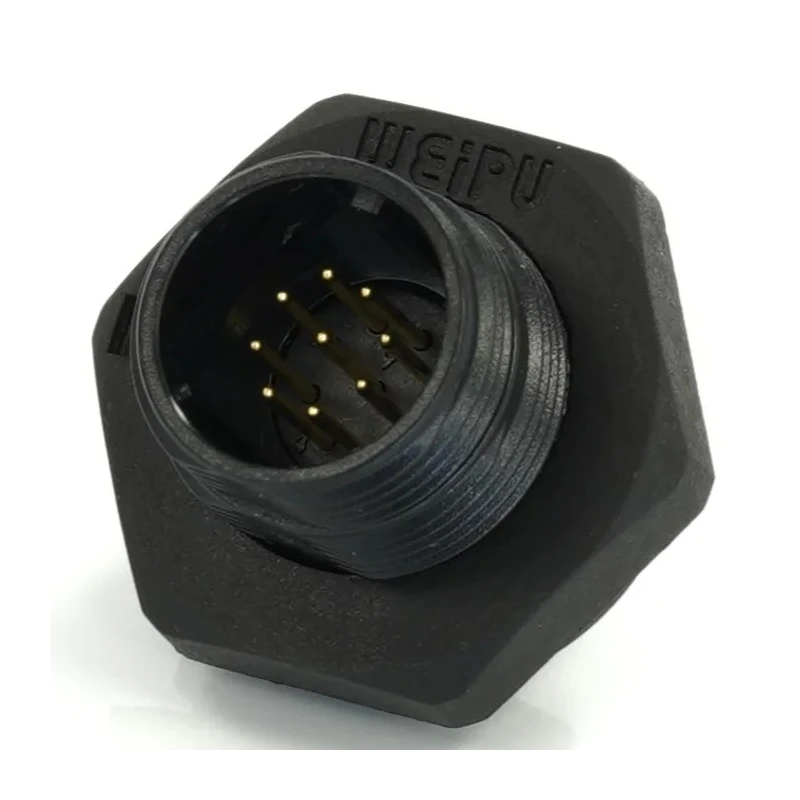 RS PRO Circular Connector Socket Male, 9 Contacts, Rear Mount, 13 mm, Threaded, IP68, 125V 3A 233-8233
