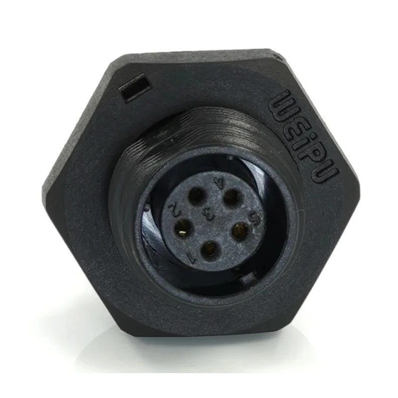 RS PRO Industrial Circular Connector 5 Contacts Rear Mount 13 mm Socket Female IP68 180V 5A 233-8241