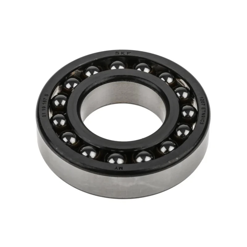 SKF Self-Aligning 2 Row Ball Bearing 35 mm ID, 72 mm OD, 17 mm Race Width, C3 Clearance, Non-Metallic Cage 1207 ETN9/C3