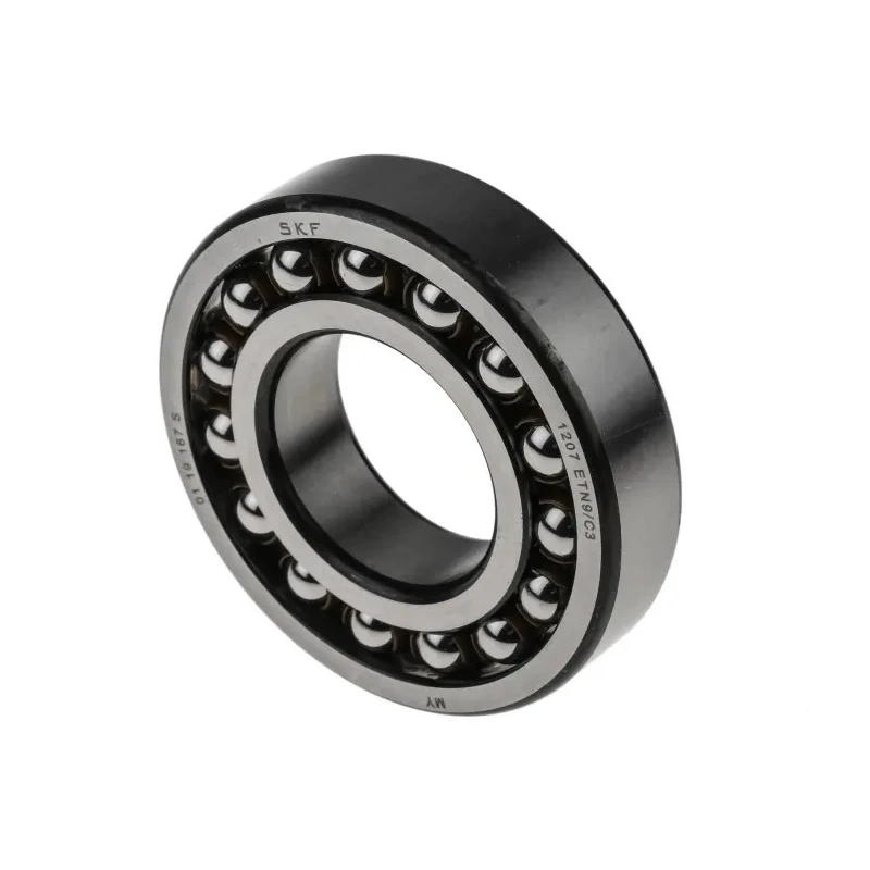 SKF Self-Aligning 2 Row Ball Bearing 35 mm ID, 72 mm OD, 17 mm Race Width, C3 Clearance, Non-Metallic Cage 1207 ETN9/C3