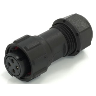 RS PRO Circular Connector Cable Mount 4 Contacts 17 mm Female Plug Threaded Interface IP68 500V 15A 233-8253