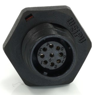RS PRO Industrial Circular Connector Socket, Female, 9 Contacts, Rear Mount, 13 mm, IP68, Threaded Coupling, 125V 3A 233-8247