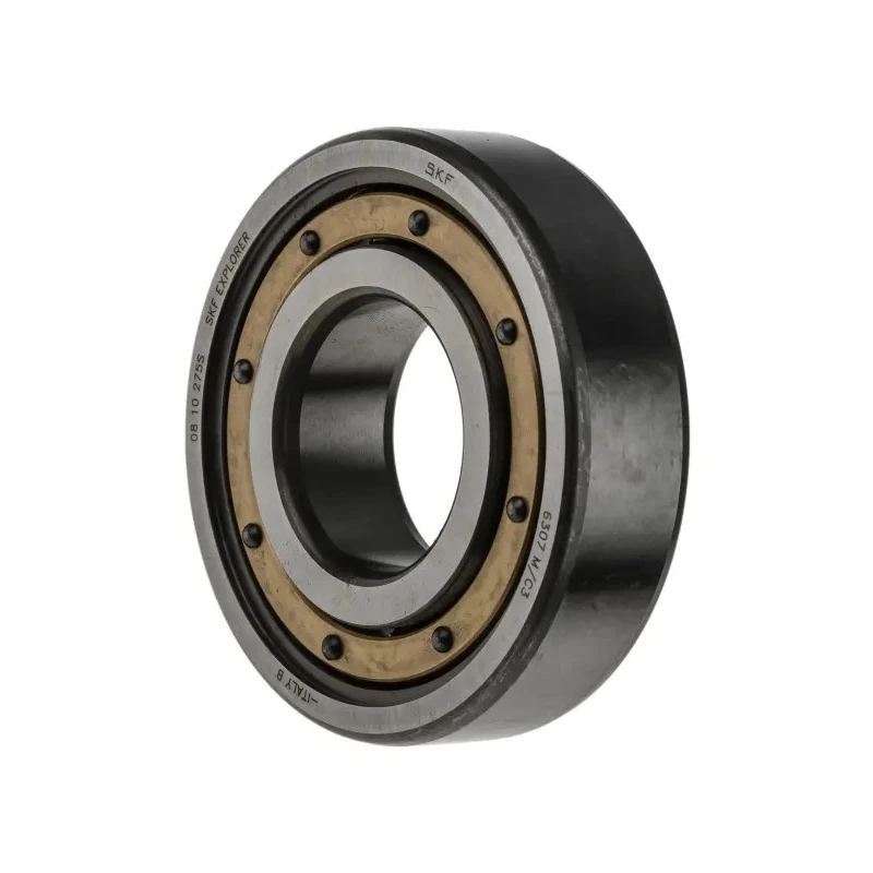 SKF Single Row Deep Groove Ball Bearing 35 mm ID, 80 mm OD, 21 mm Width, Machined Metal Cage, Open Type 6307 M/C3