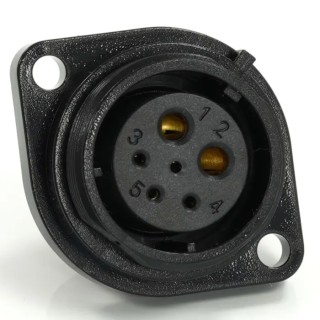 RS PRO Circular Connector, 6 Contacts, Flange Mount, 21 mm Size, Socket Female, Threaded Interface, IP68 Rated 233-8305