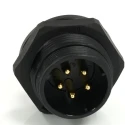 RS PRO Circular Connector Socket 5 Contacts Rear Mount 21 mm, Male, IP68, Threaded, 500V 10A 233-8317
