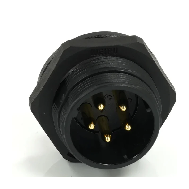 RS PRO Circular Connector Socket 5 Contacts Rear Mount 21 mm, Male, IP68, Threaded, 500V 10A 233-8317