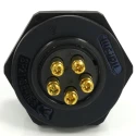 RS PRO Circular Connector Socket 5 Contacts Rear Mount 21 mm, Male, IP68, Threaded, 500V 10A 233-8317