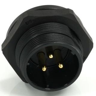 RS PRO Circular Connector 3 Contacts Rear Mount 21 mm Socket Male IP68 500V Threaded Termination 233-8312