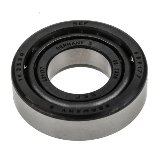 SKF Single Row Tapered Roller Bearing, 20 mm ID, 43 mm OD, Steel Rollers, Sheet Metal Cage, Model 639177