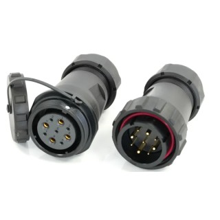 RS PRO Industrial Circular Connector, 9 Contacts, Cable Mount, 29 mm, Threaded, , Brass Contacts, Gold Plating, Nylon IP68