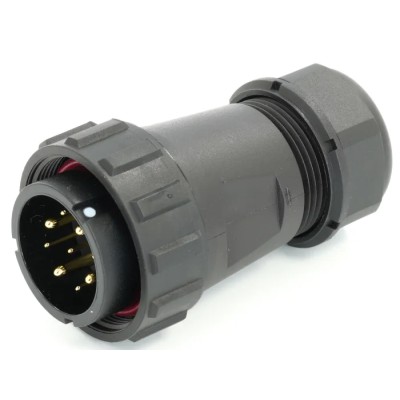 RS PRO Industrial Circular Connector Cable Mount 9 Contacts Male Plug 29 mm, IP68, 500V, 25.5A 233-8350