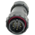RS PRO Industrial Circular Connector Cable Mount 9 Contacts Male Plug 29 mm, IP68, 500V, 25.5A 233-8350