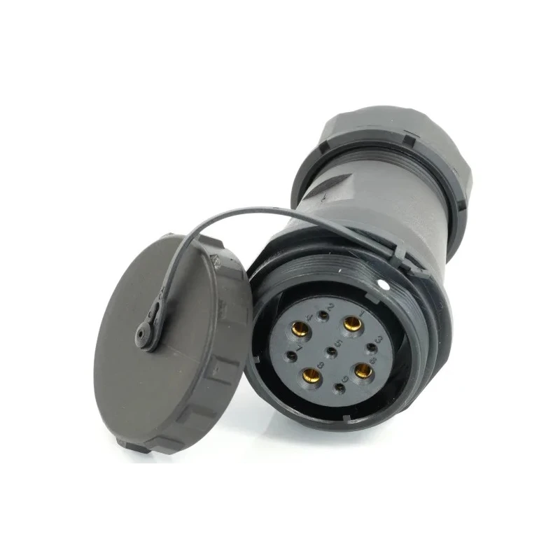 RS PRO Industrial Circular Connector Cable Mount Socket Female 9 Contacts 29 mm IP68 500V Threaded Termination 233-8357