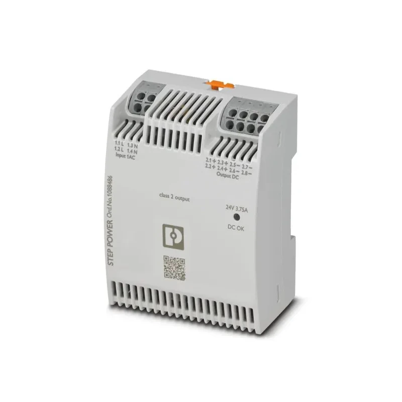 Phoenix Contact STEP POWER Switched Mode DIN Rail Power Supply 1-Phase AC/DC Input 100-250V, 24V DC 3.75A Output 1088486