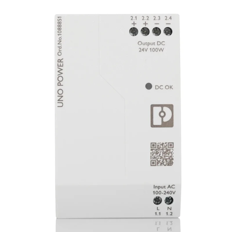 Phoenix Contact UNO POWER Switched Mode Power Supply DIN Rail Power Supply 264V AC Input 24V DC, 4.2A Output 100W 1088851