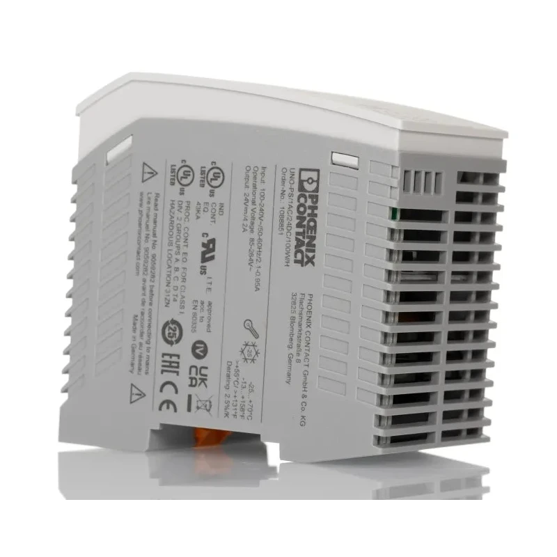 Phoenix Contact UNO POWER Switched Mode Power Supply DIN Rail Power Supply 264V AC Input 24V DC, 4.2A Output 100W 1088851