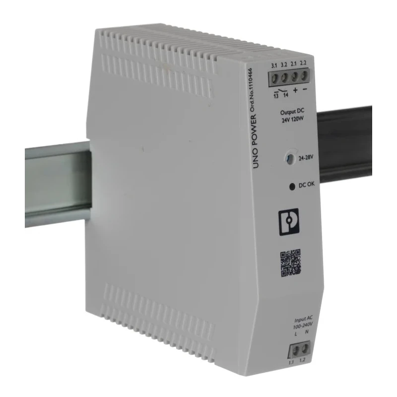 Phoenix Contact UNO POWER Switched Mode DIN Rail Power Supply 240V AC Input 24V DC 5 A Output 120W 1110466