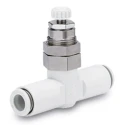 SMC AS200 Series Pneumatic Speed Controller, Inlet Female Threaded R 1/4 in, Outlet Female Push-in R 8 mm 