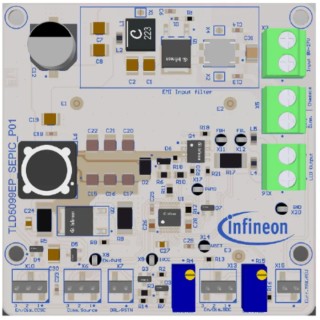 Infineon TLD5099EP SEPIC Evaluation Kit Boost Controller for High Power LED Application TLD5099EPSEPICEVALKTOBO1