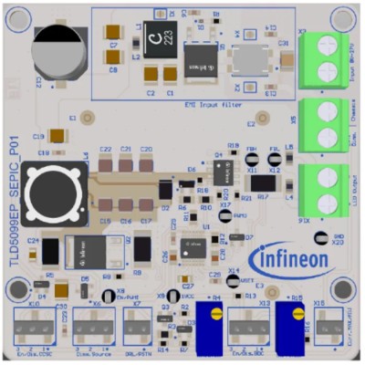 Infineon TLD5099EP SEPIC Evaluation Kit Boost Controller for High Power LED Application TLD5099EPSEPICEVALKTOBO1