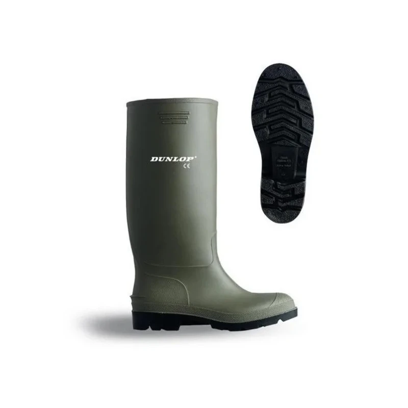 Dunlop Unisex Safety Boots Green Polyvinyl Chloride Upper and Sole Steel Midsole CE Certified Size EU 44 UK 10 Model 380VP.44