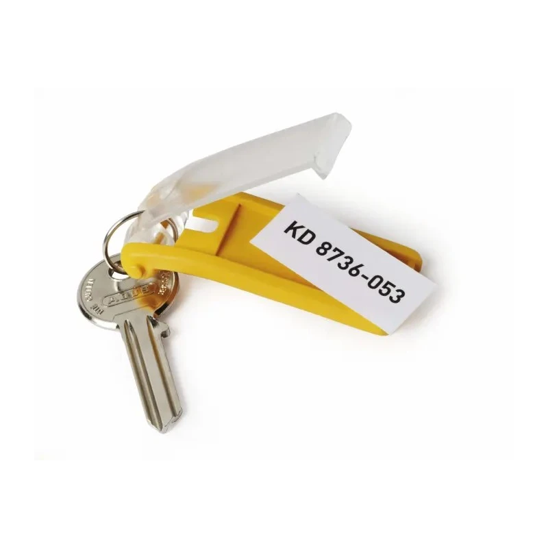 Durable Plastic Key Tag Black 6 Pack Key Ring Accessory 195701