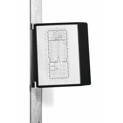 Durable VARIO Wall Magnetic Display Panel Document Holder Black A4 10 Panels 325mm x 260mm x 370mm 591801