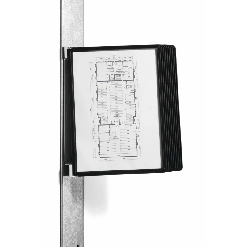 Durable VARIO Wall Magnetic Display Panel Document Holder Black A4 10 Panels 325mm x 260mm x 370mm 591801