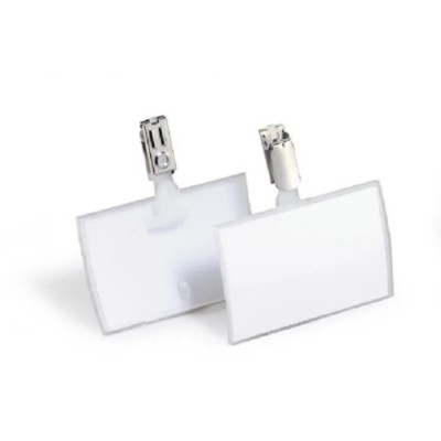 Durable Transparent Polypropylene Name Badge 54x90 mm with Swivel Clip 821619