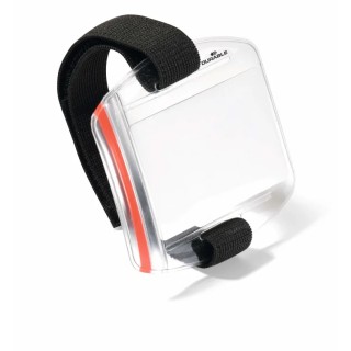 Durable Transparent Plastic Badge Holder Arm Strap, Adjustable UV Protected, 90mm x 110mm 841419