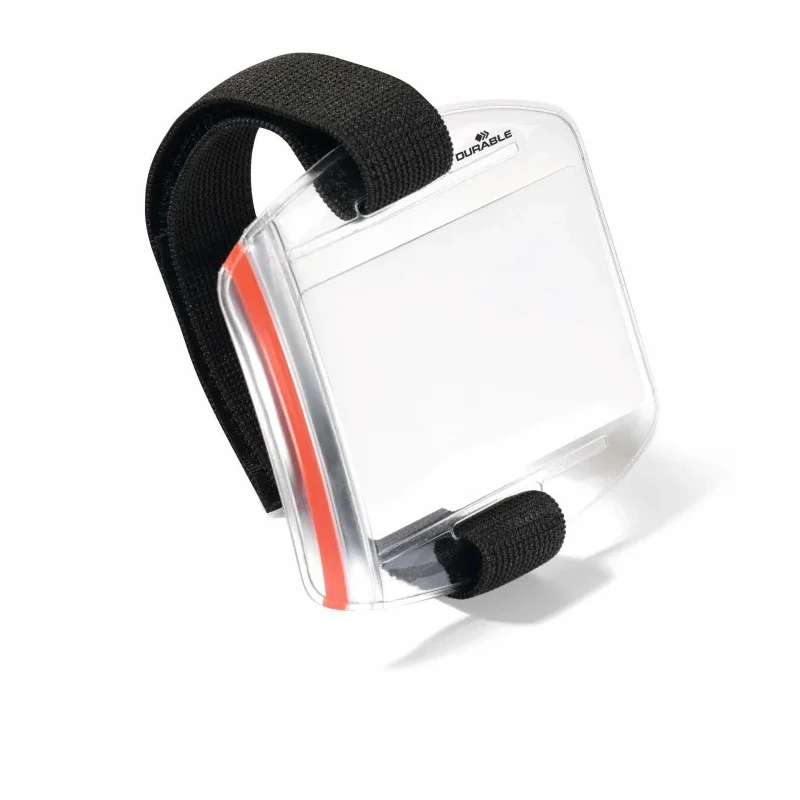 Durable Transparent Plastic Badge Holder Arm Strap, Adjustable UV Protected, 90mm x 110mm 841419