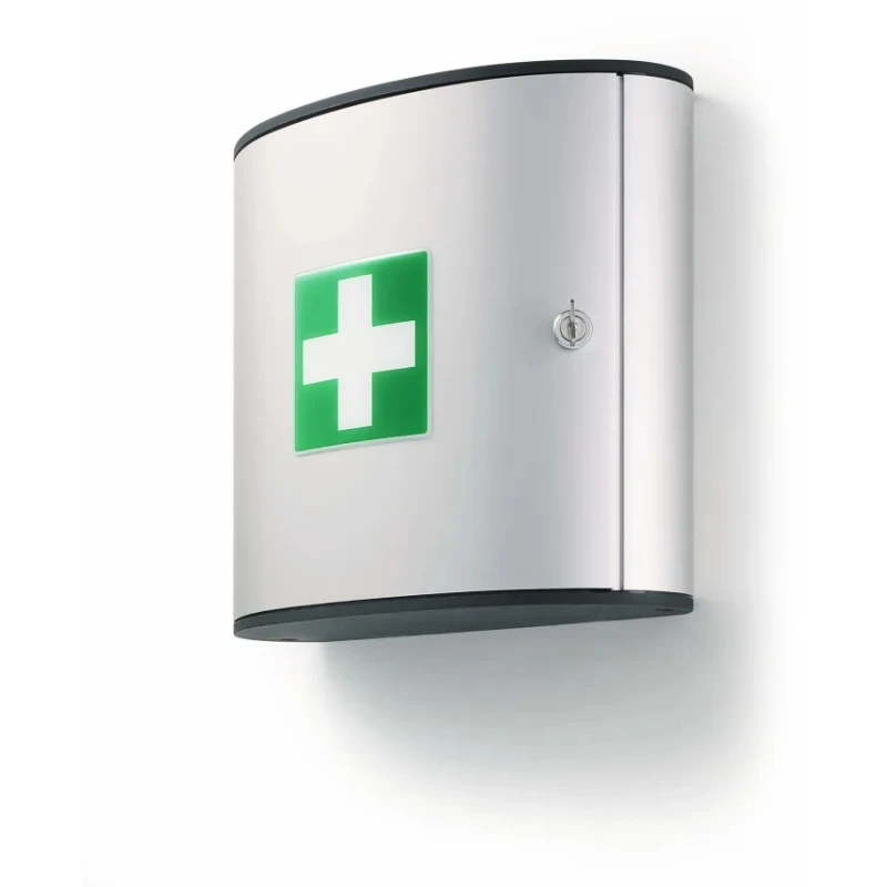 Durable Aluminium Wall-Mounted First Aid Cabinet with 2 Fold-Out Compartments 280 mm x 302 mm x 118 mm 197023
