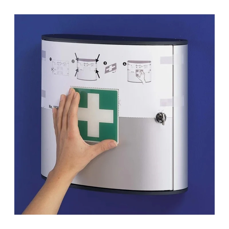 Durable Aluminium Wall-Mounted First Aid Cabinet with 2 Fold-Out Compartments 280 mm x 302 mm x 118 mm 197023