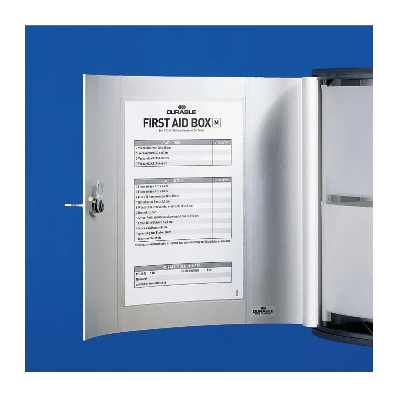 Durable Aluminium Wall-Mounted First Aid Cabinet with 2 Fold-Out Compartments 280 mm x 302 mm x 118 mm 197023