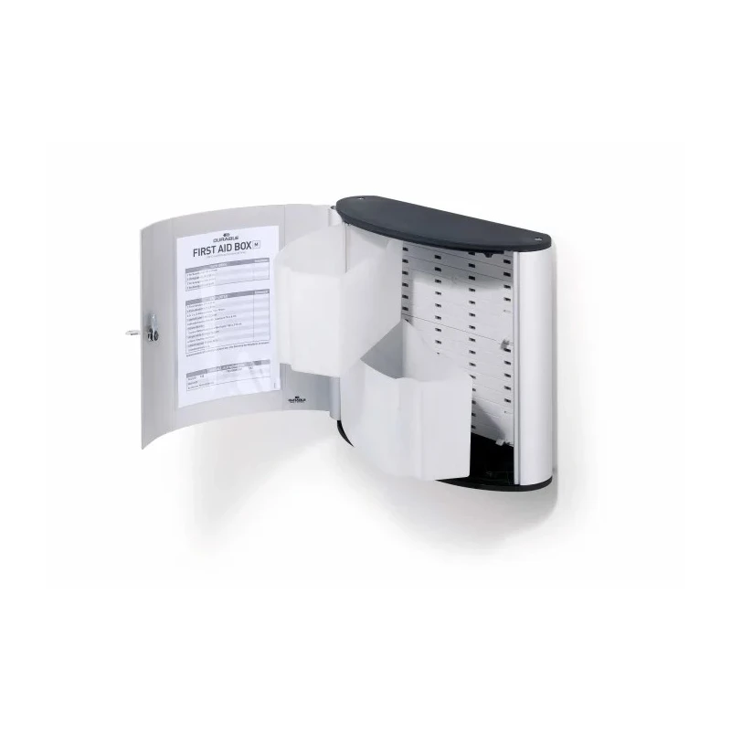 Durable Aluminium Wall-Mounted First Aid Cabinet with 2 Fold-Out Compartments 280 mm x 302 mm x 118 mm 197023