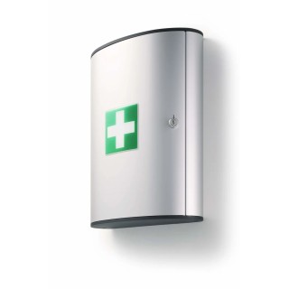 Durable Aluminium First Aid Cabinet Wall-Mounted with 3 Compartments 400 mm x 302 mm x 118 mm 197323