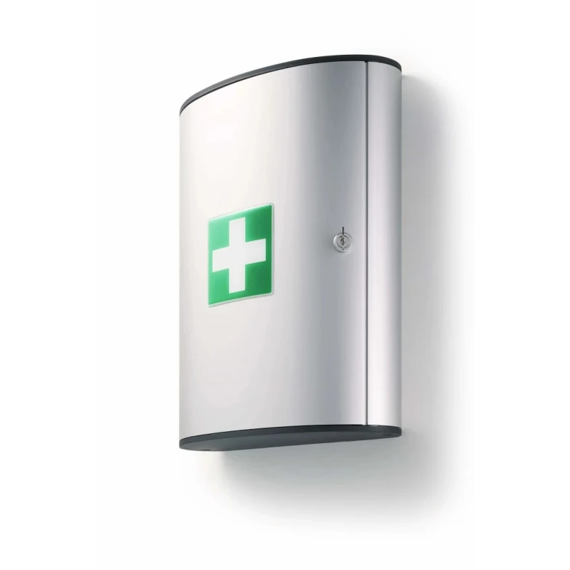 Durable Aluminium First Aid Cabinet Wall-Mounted with 3 Compartments 400 mm x 302 mm x 118 mm 197323
