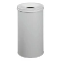 Durable Waste Basket Safe Round Fire Extinguishing Metal Waste Bin 60L Capacity Grey Steel Flip Lid 330710