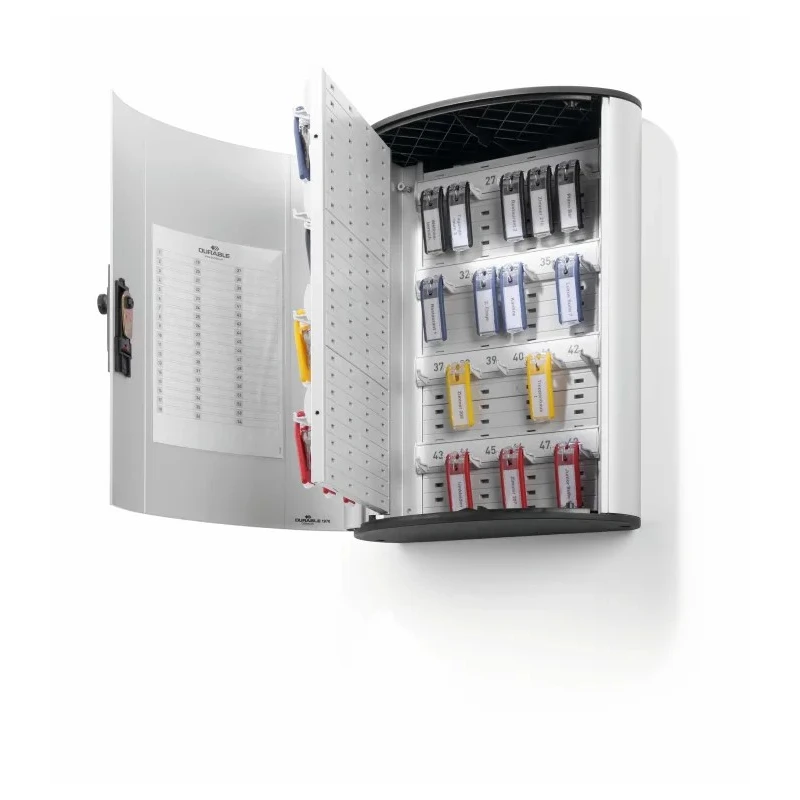 Durable Silver Aluminium Key Cabinet Wall Mount 48-Key Capacity with Combination Lock 197623
