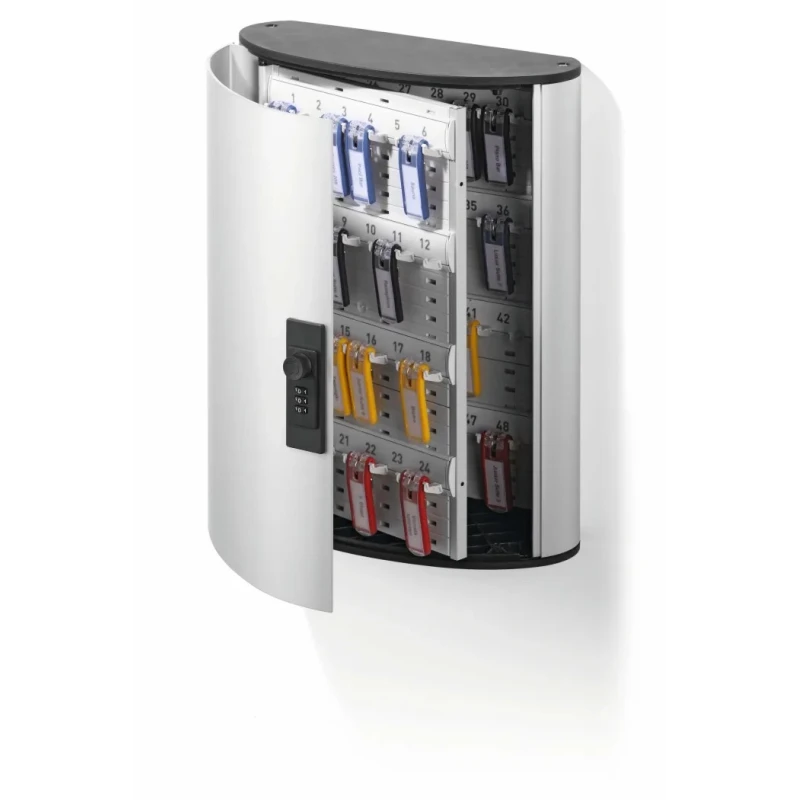 Durable Silver Aluminium Key Cabinet Wall Mount 48-Key Capacity with Combination Lock 197623