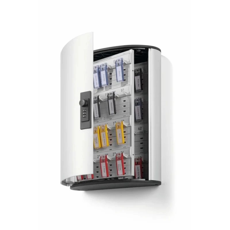 Durable Silver Aluminium Key Cabinet Wall Mount 48-Key Capacity with Combination Lock 197623