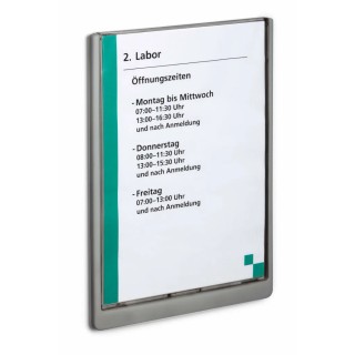 Durable Grey A4 Wall Mount Document Display 327 mm Height, 233 mm Width 486737