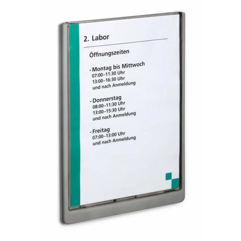 Durable Grey A4 Wall Mount Document Display 327 mm Height, 233 mm Width 486737