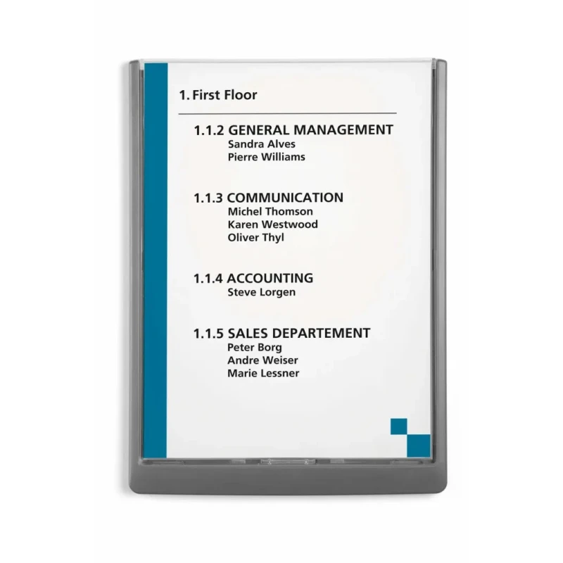 Durable Grey A4 Wall Mount Document Display 327 mm Height, 233 mm Width 486737