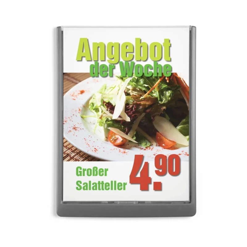 Durable Grey A4 Wall Mount Document Display 327 mm Height, 233 mm Width 486737