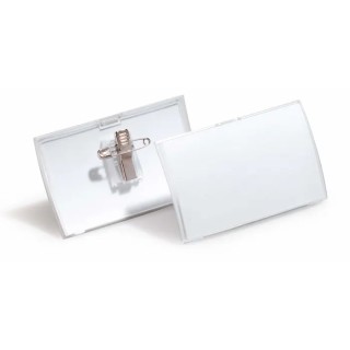 Durable Transparent Polypropylene Name Badge with Combi Clip 821419