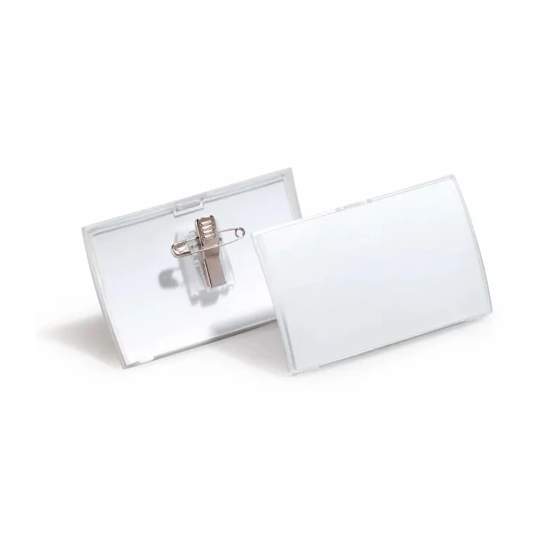 Durable Transparent Polypropylene Name Badge with Combi Clip 821419